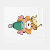 Hamster mit Jackhammer Fleecedecke (Vorderseite (Horizontal))