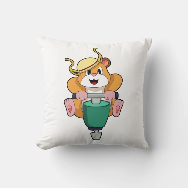 Hamster mit Jackhammer Kissen (Vorderseite)