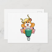 Hamster mit Jackhammer Postkarte (Vorne/Hinten)