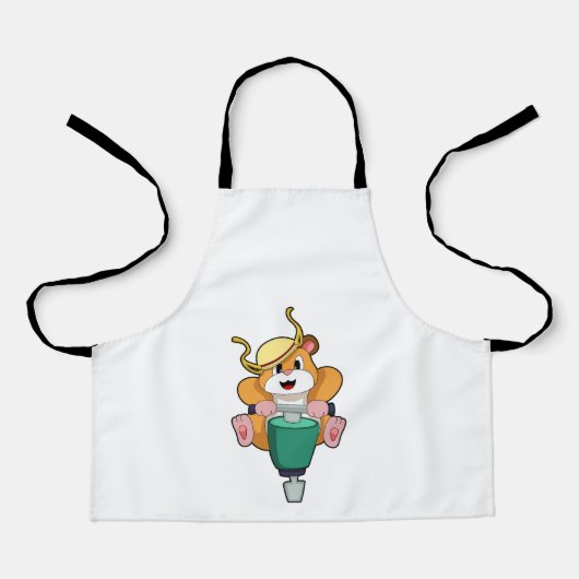 Hamster mit Jackhammer Schürze (Vorderseite)