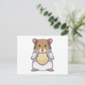 Hamster mit Keks Postkarte (Stehend Vorderseite)