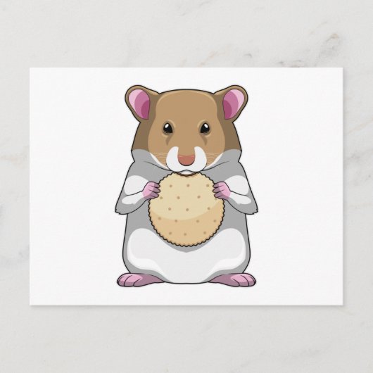 Hamster mit Keks Postkarte (Vorderseite)