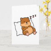 Hamster mit Kissen Karte (Gelbe Blume)