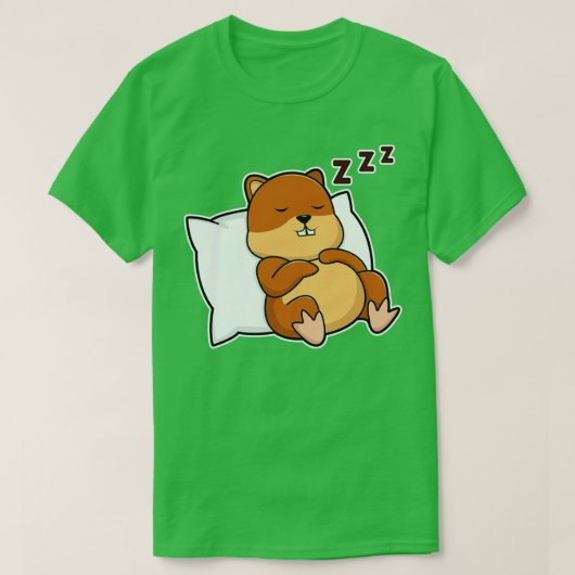 Hamster mit Kissen T-Shirt (Design vorne)
