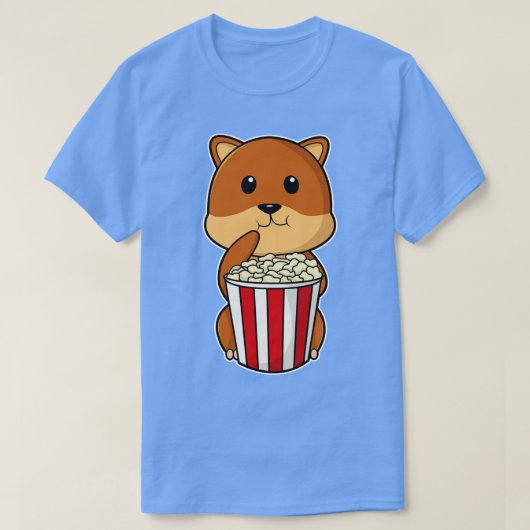 Hamster mit Knochen von Popcorn 1 T-Shirt (Design vorne)
