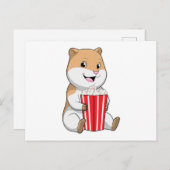 Hamster mit Knochen von Popcorn Postkarte (Vorne/Hinten)