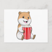 Hamster mit Knochen von Popcorn Postkarte (Vorderseite)