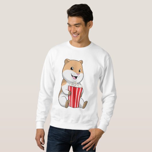 Hamster mit Knochen von Popcorn Sweatshirt (Vorne ganz)