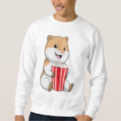 Hamster mit Knochen von Popcorn Sweatshirt (Vorderseite)