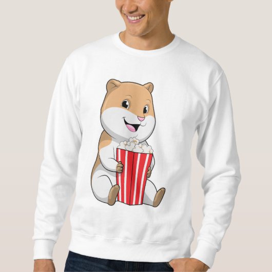 Hamster mit Knochen von Popcorn Sweatshirt (Vorderseite)