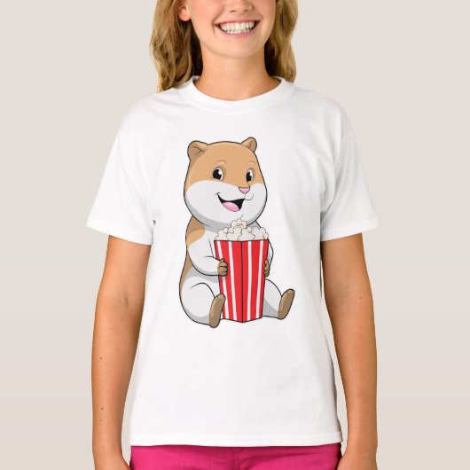 Hamster mit Knochen von Popcorn T-Shirt (Vorderseite)