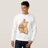 Hamster mit Muffin Sweatshirt (Vorne ganz)