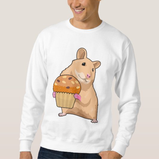 Hamster mit Muffin Sweatshirt (Vorderseite)