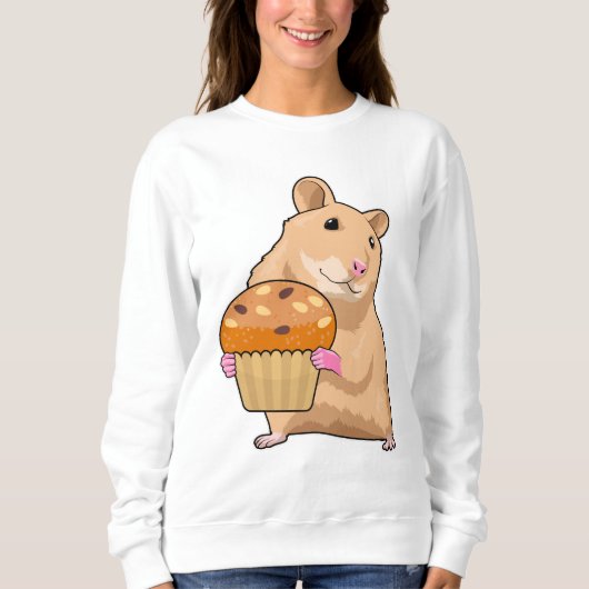Hamster mit Muffin Sweatshirt (Vorderseite)