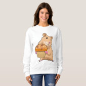 Hamster mit Muffin Sweatshirt (Vorne ganz)