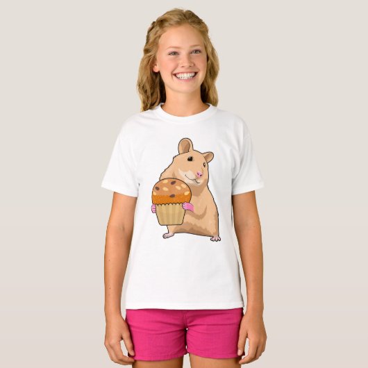 Hamster mit Muffin T-Shirt (Vorne ganz)