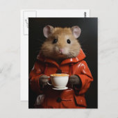 Hamster mit Peanut-Butter in einer Tasse Postkarte (Vorne/Hinten)