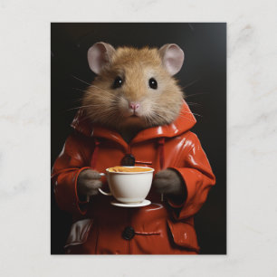 Hamster mit Peanut-Butter in einer Tasse Postkarte