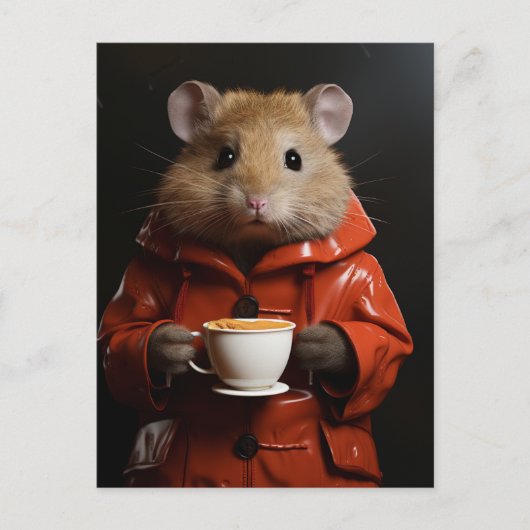 Hamster mit Peanut-Butter in einer Tasse Postkarte (Vorderseite)