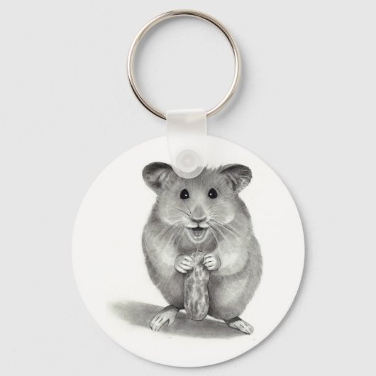 HAMSTER MIT PEANUT, PENCIL ART SCHLÜSSELANHÄNGER (Vorderseite)