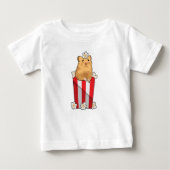 Hamster mit Popcorn Baby T-shirt (Vorderseite)