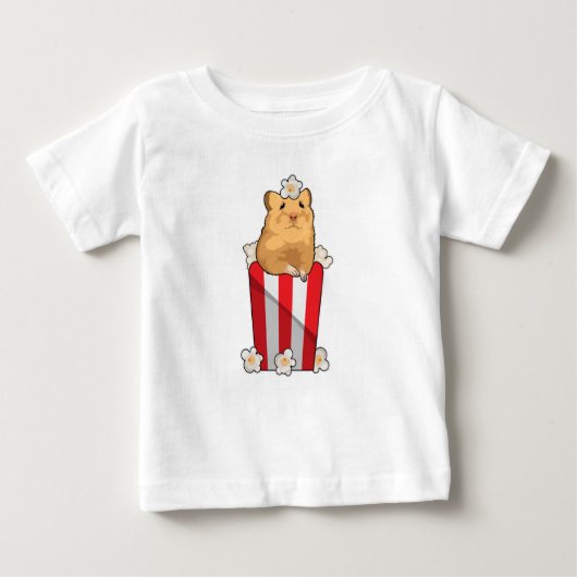 Hamster mit Popcorn Baby T-shirt (Vorderseite)