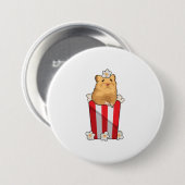 Hamster mit Popcorn Button (Vorne & Hinten)