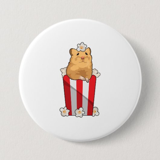 Hamster mit Popcorn Button (Vorderseite)