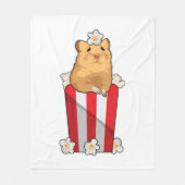 Hamster mit Popcorn Fleecedecke (Vorderseite)