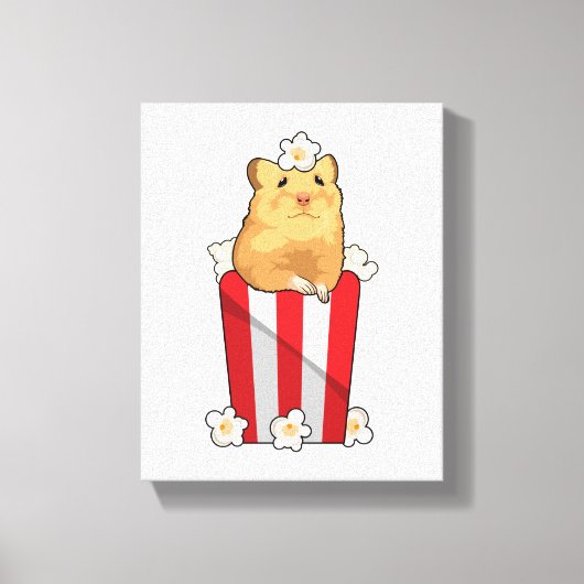 Hamster mit Popcorn Leinwanddruck (Vorderseite)
