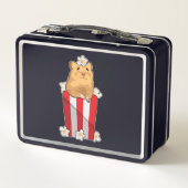 Hamster mit Popcorn Metall Brotdose (Rückseite)