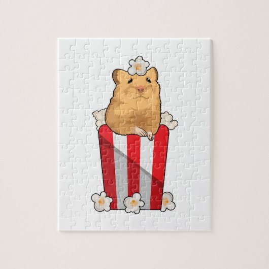 Hamster mit Popcorn Puzzle (Vertikal)