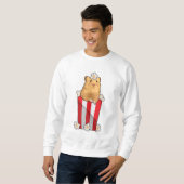Hamster mit Popcorn Sweatshirt (Vorne ganz)