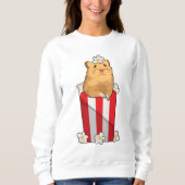 Hamster mit Popcorn Sweatshirt (Vorderseite)