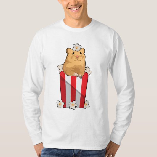 Hamster mit Popcorn T-Shirt (Vorderseite)