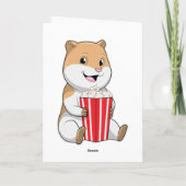 Hamster mit Popcorntüte Karte (Rückseite)