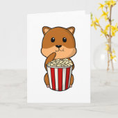 Hamster mit Popcorntüte Karte (Gelbe Blume)