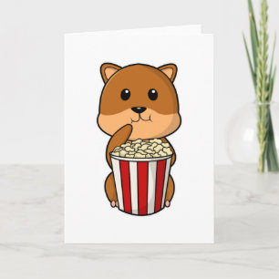 Hamster mit Popcorntüte Karte
