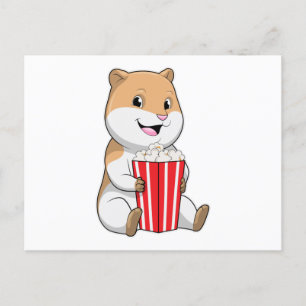 Hamster mit Popcorntüte Postkarte