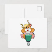 Hamster mit Presslufthammer Postkarte (Vorne/Hinten)