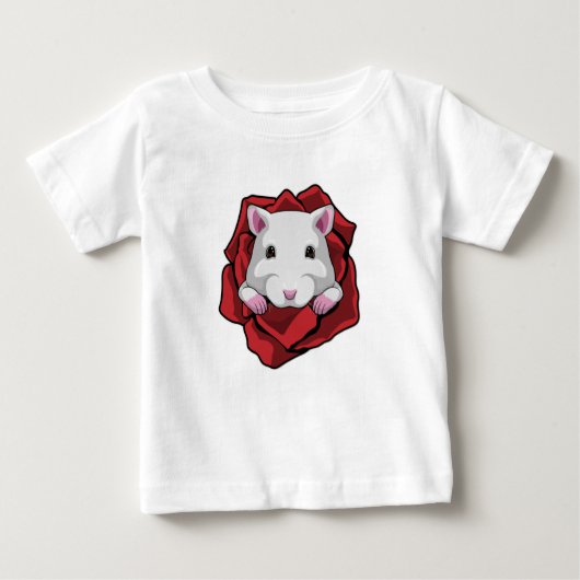 Hamster mit Rose Baby T-shirt (Vorderseite)