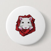 Hamster mit Rose Button (Vorderseite)