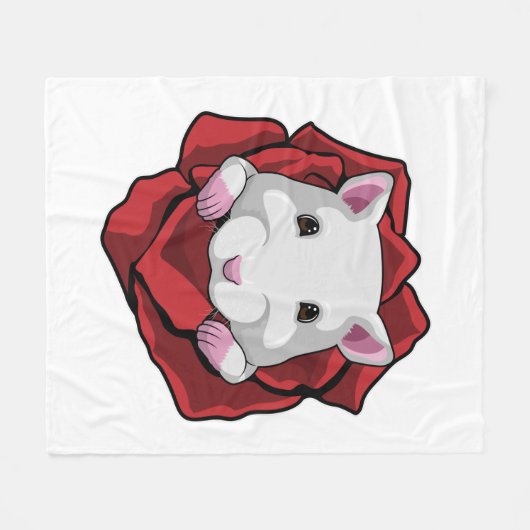 Hamster mit Rose Fleecedecke (Vorderseite (Horizontal))