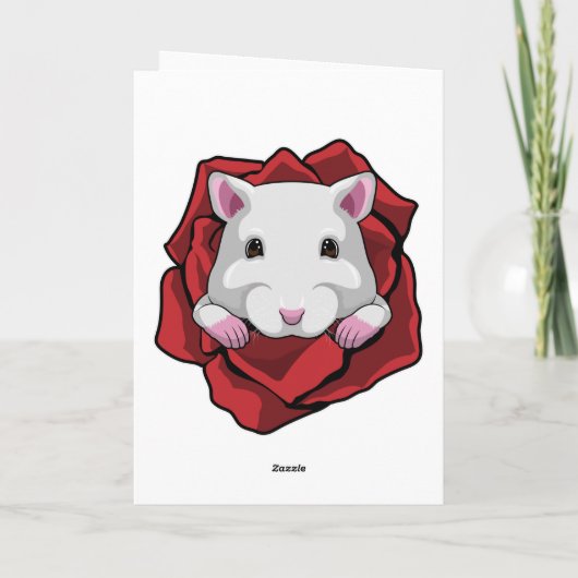Hamster mit Rose Karte (Rückseite)