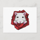 Hamster mit Rose Postkarte (Vorderseite)