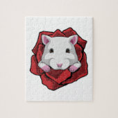 Hamster mit Rose Puzzle (Vertikal)