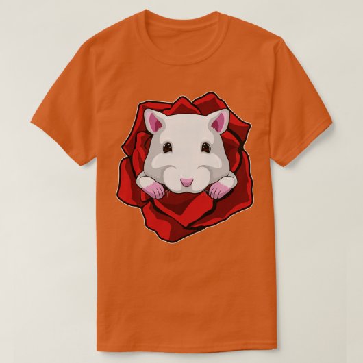 Hamster mit Rose T-Shirt (Design vorne)