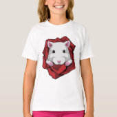 Hamster mit Rose T-Shirt (Vorderseite)