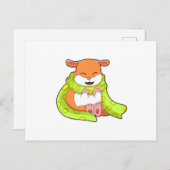 Hamster mit Scarf Postkarte (Vorne/Hinten)
