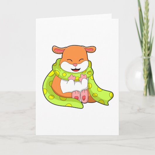 Hamster mit Schal Karte (Vorderseite)